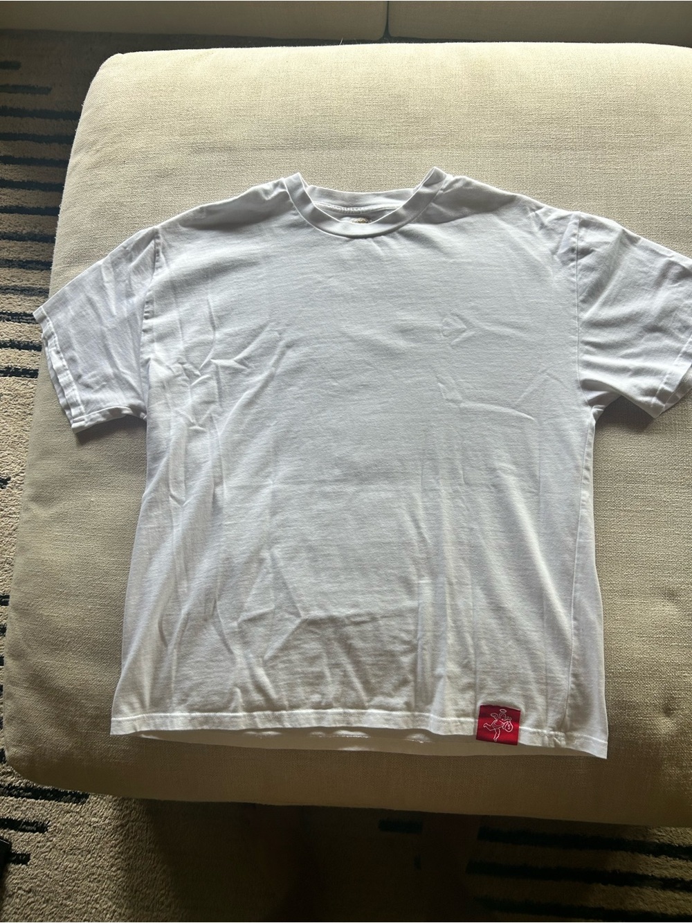 White Men's Crewneck T-Shirt - Heavy Weight, Hustle Daily brand